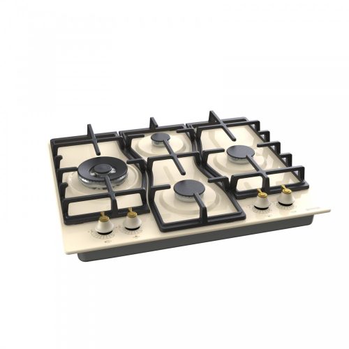 Gorenje GW6D42CLI Beépíthető gáz főzőlap,60cm, WOK, elölgombos vezérlés, szikragyújtás, öntöttvas edénytartó, bézs 