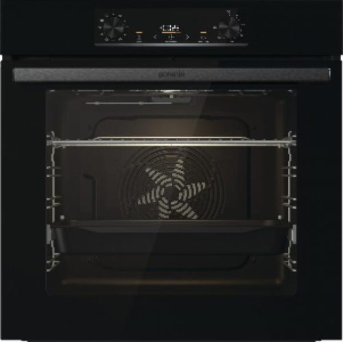 Gorenje BO6735E05B beépíthető sütő, fekete színben, teleszkópos sütősínnel, 77 l, AquaClean tisztítás, 10 sütőfunkció, GentleClose-Open ajtó, Pizza sütés