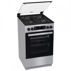   Gorenje GK5C41SH-B kombinált tűzhely szürke szín, teleszkópos sütősínnel, multifunkciós sütő, üveg tető, gyors előmelegítés, alsó és felső sütés légkeveréssel