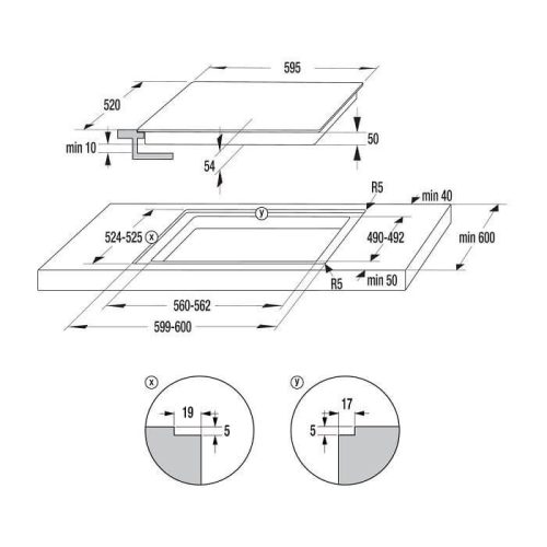 Gorenje GI6432BCWF beépíthető indukciós főzőlap, fekete, 60cm, Slider vezérlés, WIFI, BridgeArea, extra nagy zóna 23 cm, automata prog., Timer 