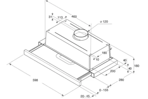 Whirlpool AKR 749/1 NB teleszkópos páraelszívó, fekete