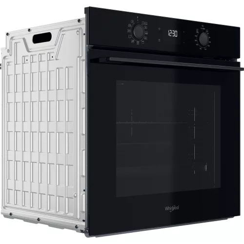 Whirlpool OMK58HU1B beépíthető elektromos sütő, fekete, 11 funkcióval, digitális kijelzővel, 71 L, teleszkópos sütősín, hidrolitikus öntisztítás