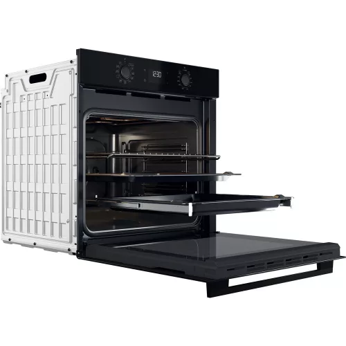 Whirlpool OMK58HU1B beépíthető elektromos sütő, fekete, 11 funkcióval, digitális kijelzővel, 71 L, teleszkópos sütősín, hidrolitikus öntisztítás