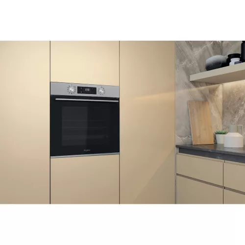 Whirlpool OMK58CU1SX beépíthető elektromos sütő, inox, teleszkópos sütősín, digitális kijelző, 71 L, A+ energiaosztály 