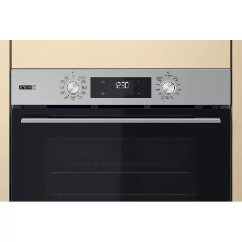 Whirlpool OMSK58RU1SX beépíthető elektromos sütő, inox, gőz funkcióval, pirolitikus, A+ energiaosztály
