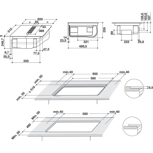 Whirlpool WVH 1065B F KIT beépíthető indukciós üvegkerámia főzőlap beépített elszívóval