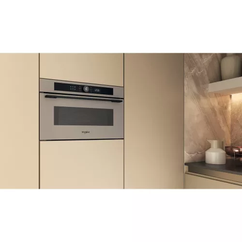 Whirlpool WMD54MBG Beépíthető mikrohullámú sütő, szatén, , 31 liter, 6. Érzék funkciók, mikrohullám teljesítmény 1000W, CRISP, grill, digitális kijelző
