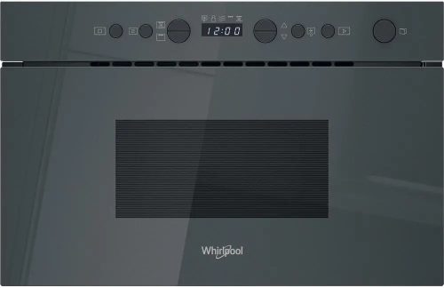 Whirlpool WMN14BSG beépíthető mikrohullámú sütő, Grafit szürke, 22 liter, mikrohullám teljesítmény 750 W, oldalra nyíló üvegajtó