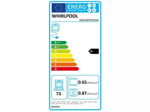 Whirlpool WOI5S8PM2SWA beépíthető sütő, fehér üveg, finoman csukódó sütőajtó (4 rétegű), 6. Érzék funkció, MF8, PIROLITIKUS 