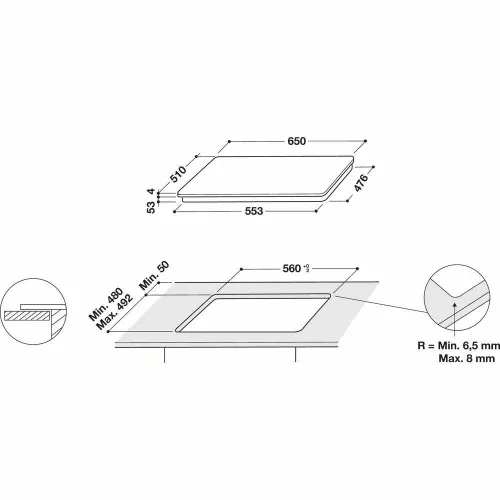 Whirlpool SMP 658C/BT/IXL SMARTCOOK indukciós főzőlap, fekete