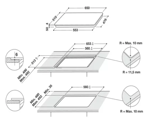 Whirlpool WF S4160 BF indukciós főzőlap, slider vezérlés, fekete