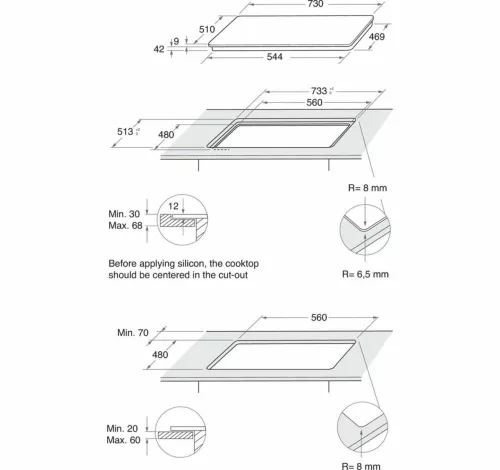 Whirlpool GOWL 728/NB beépíthető gázfőzőlap, fekete