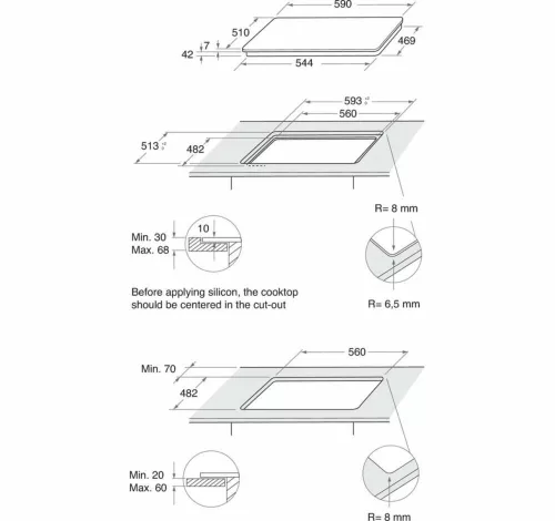Whirlpool GOFL 629/S beépíthető gázfőzőlap, szaténezüst