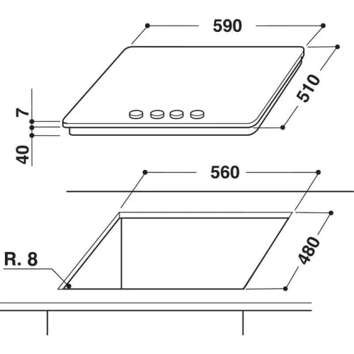 Whirlpool GMWL 628/IXL EE beépíthető gázfőzőlap, inox