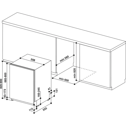 Whirlpool WIO 3T133 PLE teljesen integrálható 60 cm-es beépíthető mosogatógép