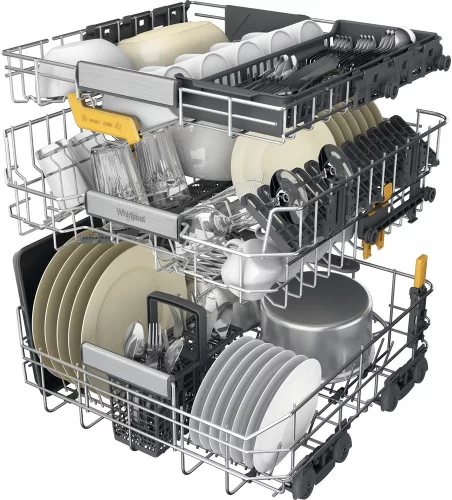 Whirlpool W8I HT58 TS teljesen integrálható mosogatógép,  "B" energiaosztály