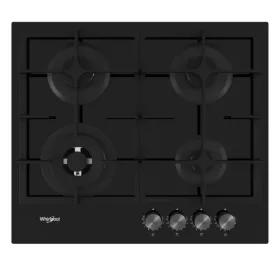   Whirlpool GOFL 629/NB1 Gáz főzőlap, fekete szálcsiszolt fém gombsor, 3 gázégő + 1 speciális WOK égő , automata szikragyújtás