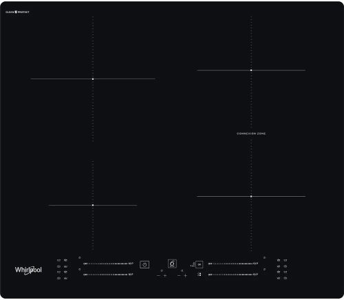 Whirlpool WB S4360 CPNE Clean protect, karcálló felület, premium slider vezérlésű indukciós főzőlap,6. érzék, 60 cm