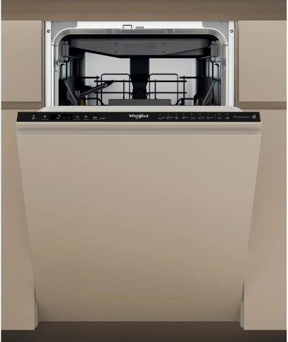 Whirlpool WH6IC11BS7LA0 Teljesen integrálható keskeny mosogatógép, "C" energiaosztály, 11 teríték, PowerClean,  3. evőeszköz fiók