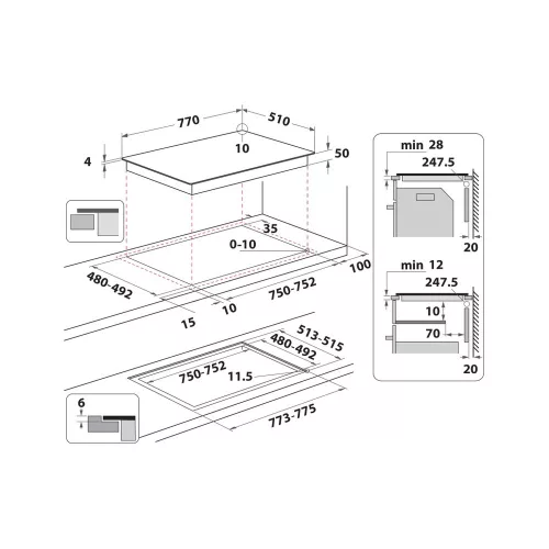Whirlpool WL S3777 NE BM Matt Protect, zónánkénti premium slider vezérlésű indukciós főzőlap, 77 cm