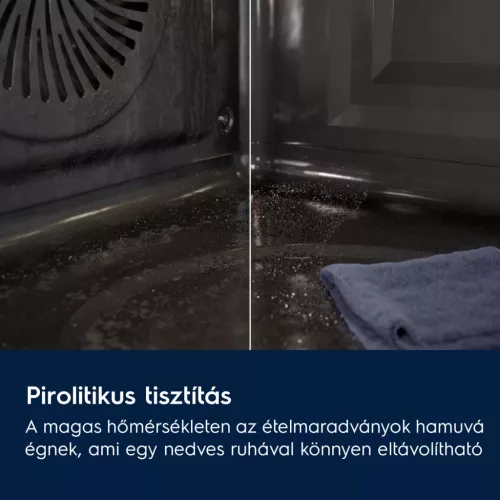 Electrolux LOE8P38Z MealAssist beépíthető elektromos sütő, pirolitikus tisztítás, érintővezérlés, SoftClosing ajtó, gyorsfelfűtés, teleszkópos sütősín, 72l