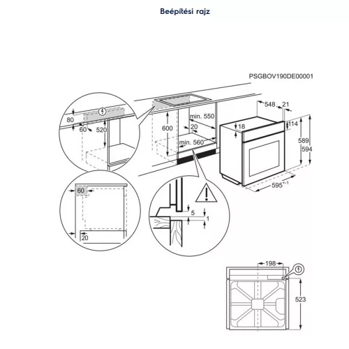 Electrolux LOE8P38Z MealAssist beépíthető elektromos sütő, pirolitikus tisztítás, érintővezérlés, SoftClosing ajtó, gyorsfelfűtés, teleszkópos sütősín, 72l