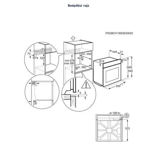 Electrolux LOE8P38Z MealAssist beépíthető elektromos sütő, pirolitikus tisztítás, érintővezérlés, SoftClosing ajtó, gyorsfelfűtés, teleszkópos sütősín, 72l