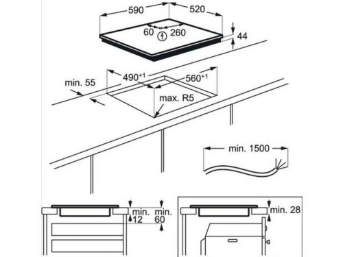 Electrolux EIV634 beépíthető indukciós főzőlap, fekete
