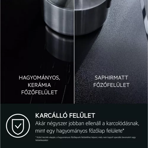 Electrolux EIV63443CT beépíthető indukciós főzőlap, Bridge funkció, 60 cm, Hob2Hood, SaphirMatt üvegfelület, érintővezérlés, időzítő