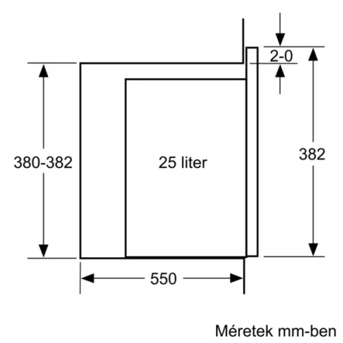 Bosch BFL553MS0 beépíthető mikrohullámú sütő inox/ fekete, 25 L, 900 W