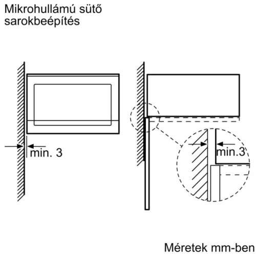 Bosch BFL553MS0 beépíthető mikrohullámú sütő inox/ fekete, 25 L, 900 W