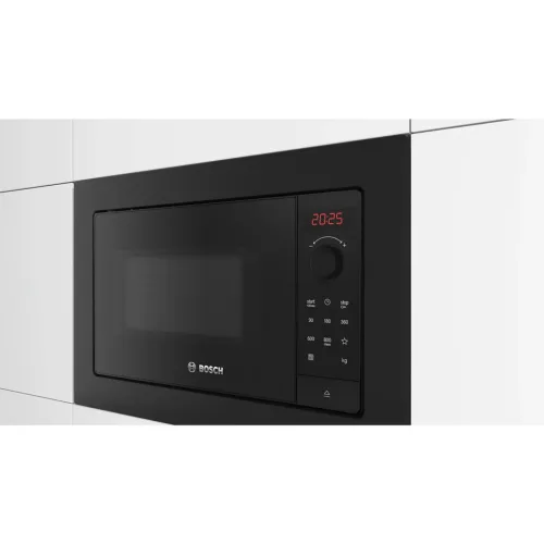Bosch BFL623MB4 Beépíthető mikrohullámú sütő, fekete - Serie2 - 800W - 20 liter - Digitális kijelzés (piros) - AutoPilot7 - QuickStart