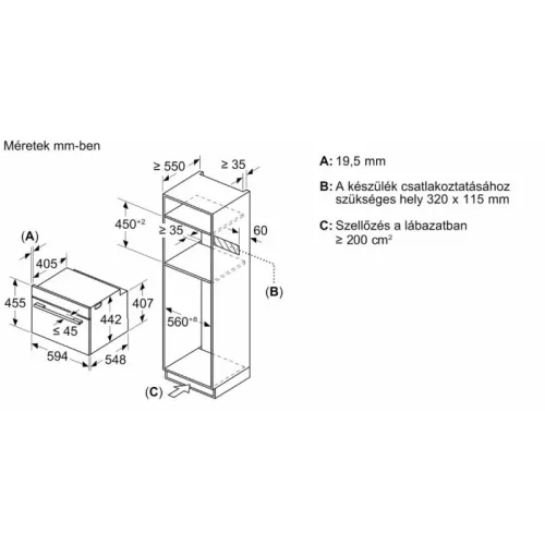 Bosch CMG7761B1 Beépíthető kompakt sütő mikrohullámmal, Digitális kijelzővel, 45 L, 900 W, Fekete, Teleszkópos sütősín nélkül, Pirolitikus öntisztítás