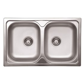   Livinox Kétmedencés mosogatótálca 80x50 3 1/2", fényezett