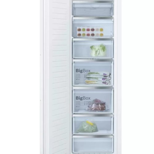Bosch GIN81ACF0 beépíthető fagyasztószekrény, bútorlap nélkül F Energiaosztály, fagyasztó: 211L, Nofrost, Zajszint: 36 dB, digitális kijelzővel