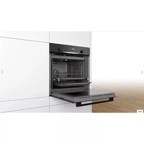 Bosch HBG539EB3 beépíthető sütő,  fekete,  EcoClean hátfal AirFry TFT kijelző Serie6, 71 L sütőtér, 13 funkció, A+ energiaosztály