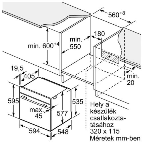 Bosch HBG7741B1 beépíthető sütő, fekete, 71 L,14 sütőfunkció, A+ energiaosztály, pirolitikus tisztítás, Home Connect, TFT-kijelző, Assist funkció