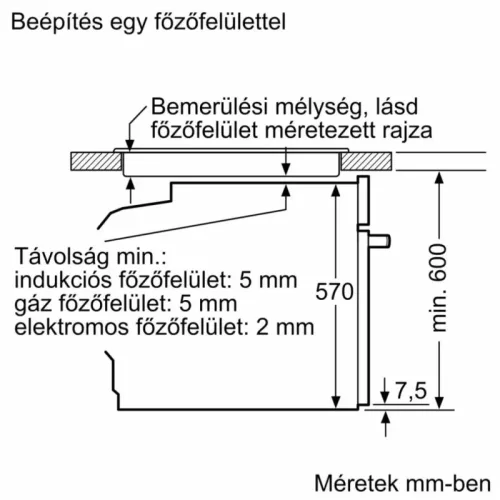 Bosch HQA534BB3 beépíthető sütő gőz funkcióval, fekete, 8 sütőfunkció, EcoClean hátfal, 3D Hotair, gyorsfelfűtés, 71 liter, A+ energiaosztály