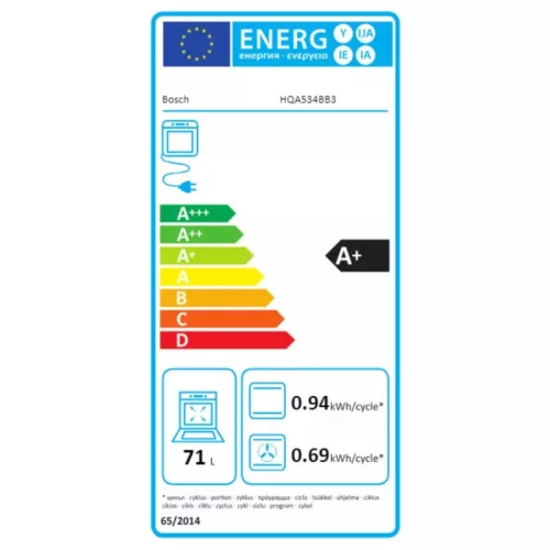 Bosch HQA534BB3 beépíthető sütő gőz funkcióval, fekete, 8 sütőfunkció, EcoClean hátfal, 3D Hotair, gyorsfelfűtés, 71 liter, A+ energiaosztály