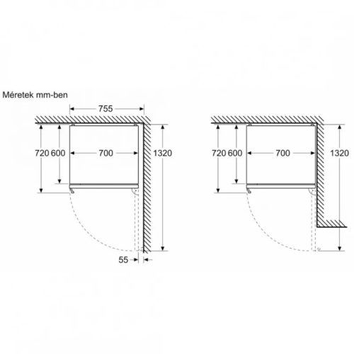 Bosch KGN49VICT Alulfagyasztós hűtőszekrény, C Energiaosztály, Hűtő: 311L, Fagyasztó: 129L, Nofrost, Zajszint: 35 dB, Szél: 70 cm, Mag: 203 cm, Mély: 66.7 cm, Digitális kijelző nélkül 