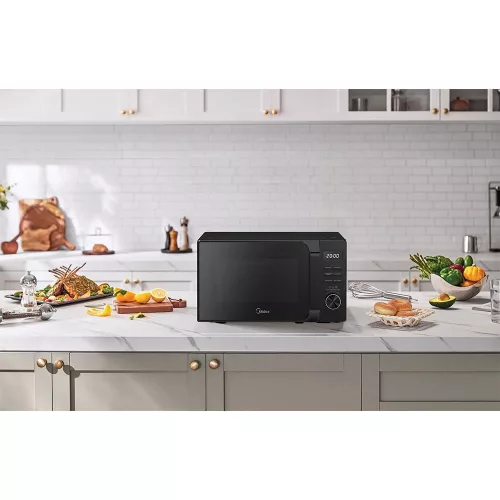 Midea AG20CF2EBK szabadonálló mikrohullámú sütő,  grill funkció, fekete, 20L