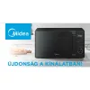 Midea AG20CF2EBK szabadonálló mikrohullámú sütő,  grill funkció, fekete, 20L