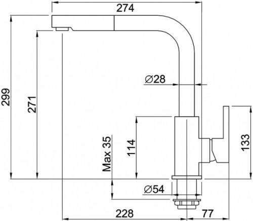 ELLECI C02 csaptelep kihúzható fejjel, nero G40