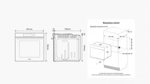 Samsung NV7B41301AK/U3 BESPOKE légkeveréses sütő, Pirolitikus, fekete