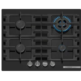   Bosch PNH6B6K40 Gázfőzőlap, 60 cm - fekete edzett üveglap - Serie4 - 60cm - 4 gázégő - WOK égő