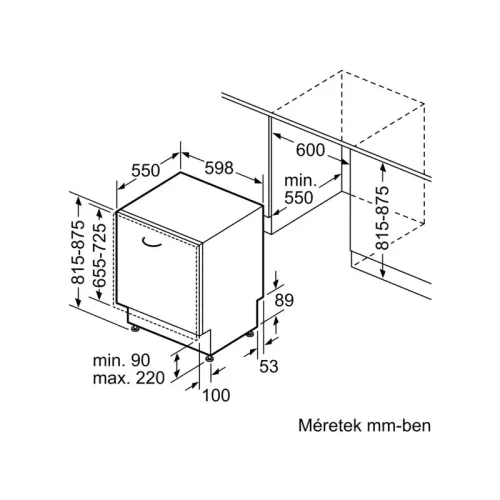 Bosch SMV4EVX08E beépíthető mosogatógép, 60cm, 14 teríték, EfficientDry, HomeConnect, VarioDrawer, VarioSpeed, InfoLight, AquaStop, 44dB(A)
