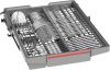 Bosch SPV4EMX24E Beépíthető mosogatógép, 10 teríték, 45 cm, 8.9 L fogyasztás, 6 program, 44 dBa zajszint, C energiaosztály, Felső evőeszköztartó tálca