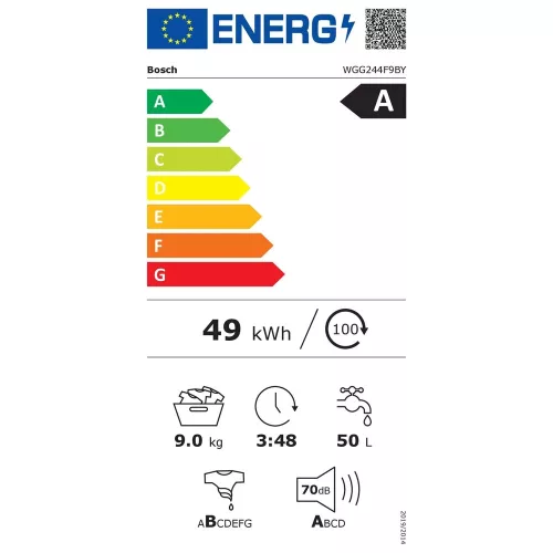 Bosch WGG244F9BY Elöltöltős mosógép - i-DOS automatikus adagolás - IronAssist gőzprogram - 9 kg - A energiaosztály - 1400 ford/perc