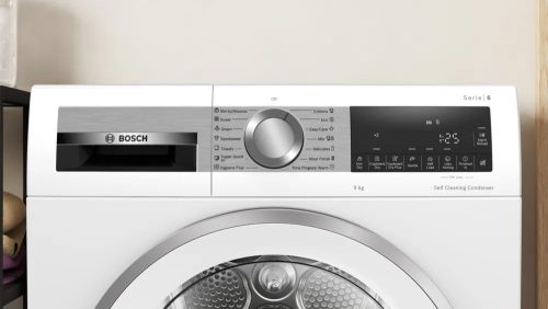 BOSCH WQG24591BY Serie 6 Hőszívattyús kondenzációs szárítógép, 9 kg, D energia, fehér szín