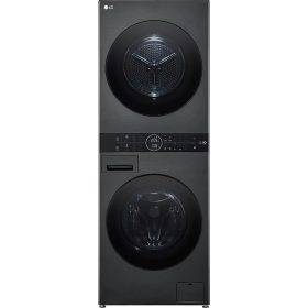   LG WT1210BBF WashTower Mosó és szárítógép 12/10 kg,  A energiaosztály, fekete, 1400 fordulat/perc, Wifi funkció